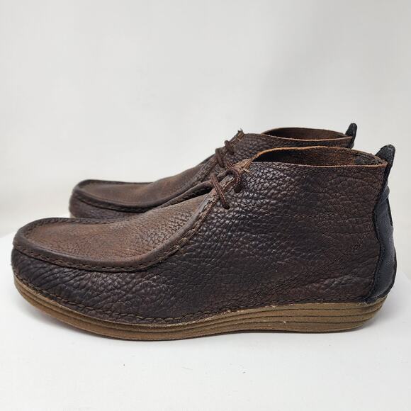 Tony Lama Walnut Forge Bison Chukka Boots Men 13D Brown Leather Moc Toe CAV0902 - Picture 4 of 14